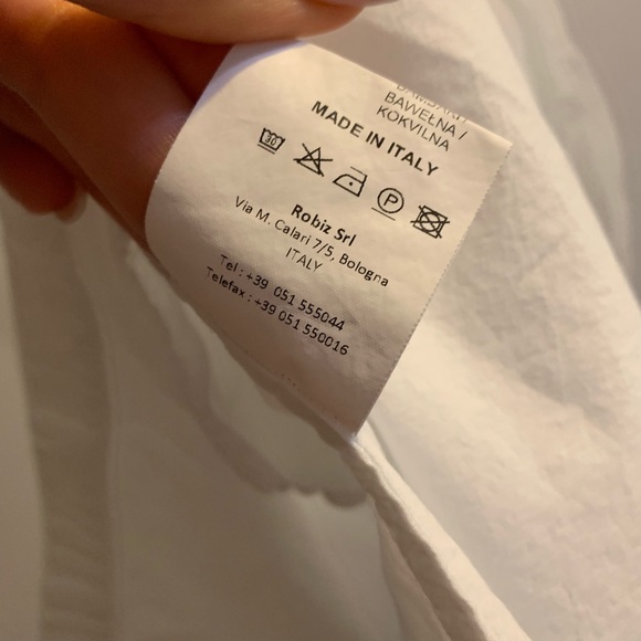 AVN Italy button down white dress preppy sz 40 8 - Picture 7 of 7